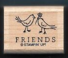 Friends Song Birds Love Flower Card Word Stampin' Up! Wood Craft Rubber Stamp