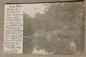 Postal con foto real RPPC 1905 escena paisaje lago Illinois viaje publicada - Imagen 1 de 4