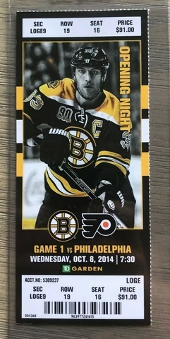 2014-15 Boston Bruins NHL Official Mint Ticket Stubs - pick any game! Cover