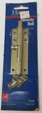 Door Security Bolt Hager Hinge Company 1980s Vintage New Old Stock Period Cover