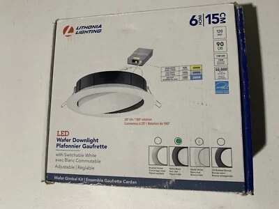 Downlight LED para obleas Lithonia Lighting 6” con luces ajustables Foto 1 de 3