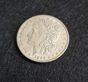 1890-P Morgan Silver Dollar AU Nice Coin! Free Shipping - Picture 1 of 6