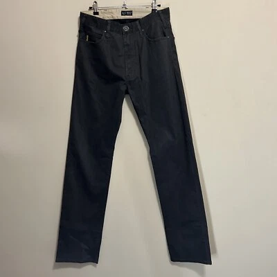 Pantalones de mezclilla rectos regulares para hombre Armani Jeans J31 W 30 L 33 ajustados negros con cremallera mosca Foto 1 de 4