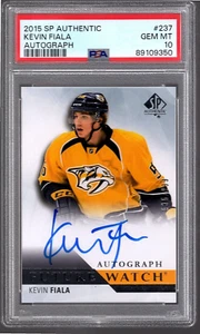 KEVIN FIALA 2015-16 UD SP Authentic Future Watch Auto ROOKIE #/999 PSA 10 RC - Picture 1 of 2