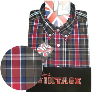 Warrior UK England Button Down Shirt BUSTER Shirt Slim-Fit Skinhead Mod - Picture 1 of 11