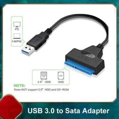 USB 3.0 TO SATA Adapter Konverter Kabel für SATA Externe 2.5" HDD SSD Festplatte - Bild 1 von 4