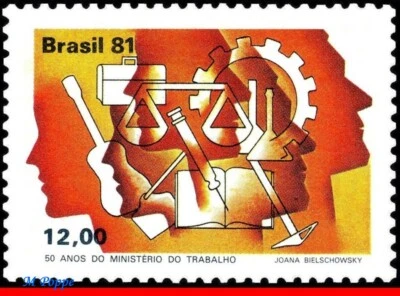 1777 BRASIL 1981 MINISTERIO DE TRABAJO, 50 ANIVERSARIO, MI# 1865 RHM C-1237, MNH Foto 1 de 2