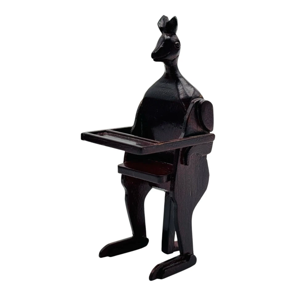 Dollhouse Miniature OOAK Hand Made Mahogany Kangaroo High Chair 1:12 RARE - Image 1 of 4