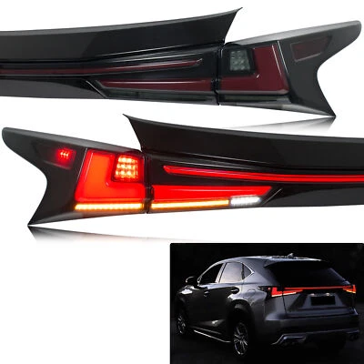 Lanternas traseiras de LED pretas lâmpada de porta-malas para Lexus NX300 NX300h NX200t 2015-2021 F Sport - Imagem 1 de 4