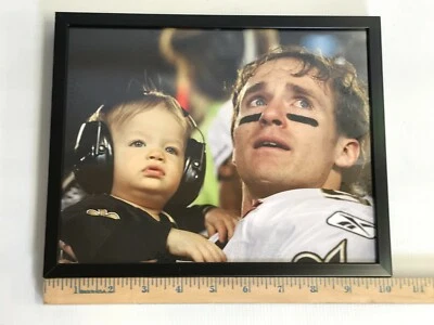 Framed Photograph Drew Brees and Son Super Bowl 2010 New Orleans Saints - Image 1 of 4
