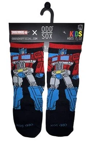 Transformers Optimus Prime Crew Socks 1 Pair Kids 7-10 Black Autobots Odd Sox - Picture 1 of 7