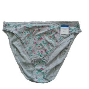 NWT CHARTER CLUB Panty SIZE XLARGE Gray Floral 100% Cotton - Imagen 1 de 9