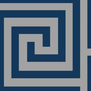 Debona Athena Navy Blue Metallic Silver Glitter Crystal Greek Key Geo Wallpaper - Picture 1 of 3