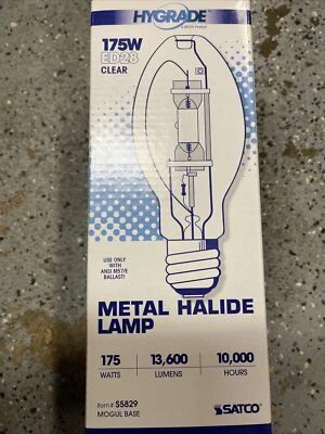 SATCO HyGrade Metal Halide Lamp Bulb 175W S5829 HID Mogul Base ED28 Clear - Image 1 of 4