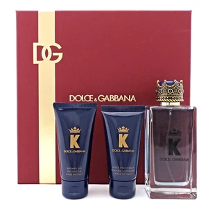 Dolce & Gabbana K 3.3 oz EDT Spray+ 1.7 oz A/S/Balm+ 1.7 oz Sh/Gel New Men's SET - Picture 1 of 5
