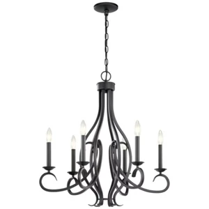 Kichler 52240BK - Ania 6 Light 26" Black Dimmable Chandelier - Picture 1 of 3
