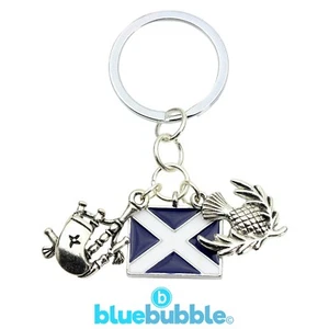 Bluebubble HIGHLAND FLING Llavero Bandera Escocesa San Andrés Escoceses Regalo Día del Padre - Imagen 1 de 2