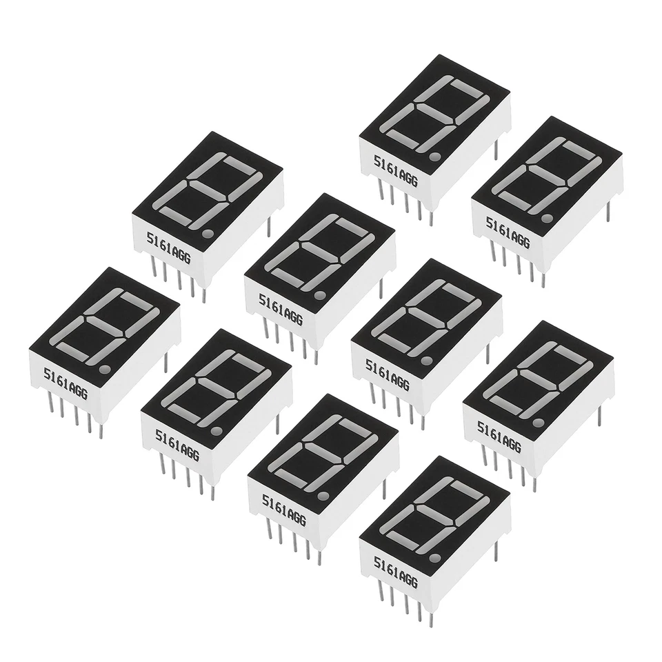 20Pcs Common Cathode 7Segment 10Pin 1Bit 3.3V 0.56" LED Display Green - Image 1 of 1