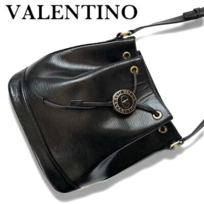 Bolso Bandolera Valentino con Cordón Logotipo de Metal Cuero Epi Negro Mujer Foto 1 de 4