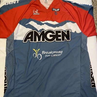 CAMISETA DE CICLISMO Amgen logo Giant Beat Cancer para hombre XL azul rojo Foto 1 de 4