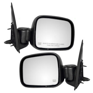 New Pair Set Power Side View Mirrors Glass Housing Heated for 02-07 Jeep Liberty