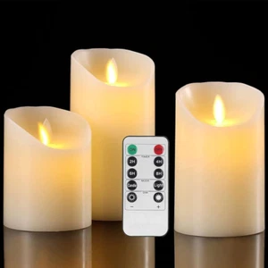 Flameless Candles Battery Operated Flickering Moving Wick Electric LED Candle Se - Picture 1 of 9