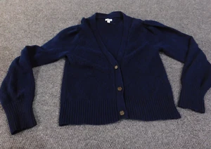 Crown & Ivy Sweater large blue cardigan womens button up knit stretch - Picture 1 of 13