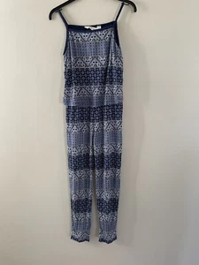 Pretty H&M Girls Navy And White Mix Jumpsuit Age 8-9 Years. New With Tags. - Picture 1 of 5