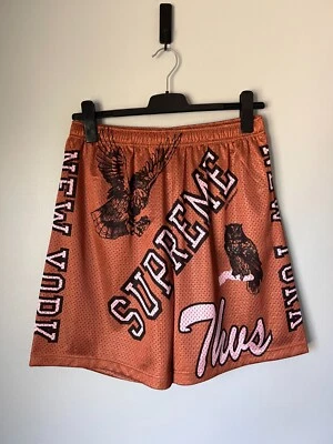 Pantalones Cortos Supreme Varsity Malla - Talla Pequeña - Naranja - NUEVO Foto 1 de 4