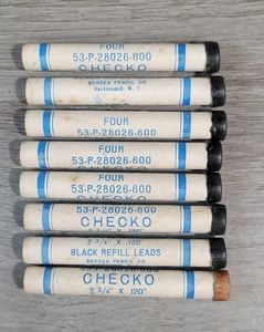Military Bergen Pencil Co. Checko Refill Pencil Leads Wax-Base 2 3/4" x .120" - Picture 1 of 6