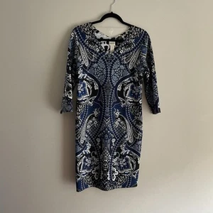 Chicos Sz 0/4 Paisley Animal Print Reversible 3/4 Sleeves Short Sheath Dress NWT - Picture 1 of 9
