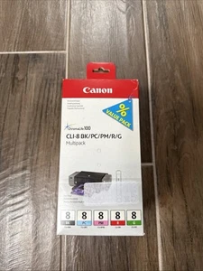 Canon Cli8 Black Cyan Magenta Red Green Standard Capacity Ink Cartridge Multipac - Picture 1 of 3