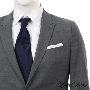 MODERN Paul Smith Charcoal Grey Dobby Nailhead Textured Peak Lapel Jacket 40 NR - Picture 1 of 9