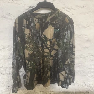 Ridgeline Button Mens XL Hunting Camo Khaki Beige Long Sleeve T-shirt (sn) - Picture 1 of 16