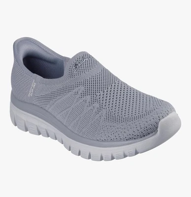 Plantilla de espuma viscoelástica refrigerada por aire sin cordones manos libres SKECHERS para mujer, gris, talla 6 Foto 1 de 4
