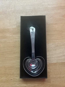 Vintage Heart Shaped Cooking Set Of 4 Measuring Spoons, saying on handles - Picture 1 of 3