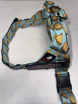 No Choke Adjustable Dog Harness for Bulldogs & Pugs, L Blue/Tacos - Image 1 of 4