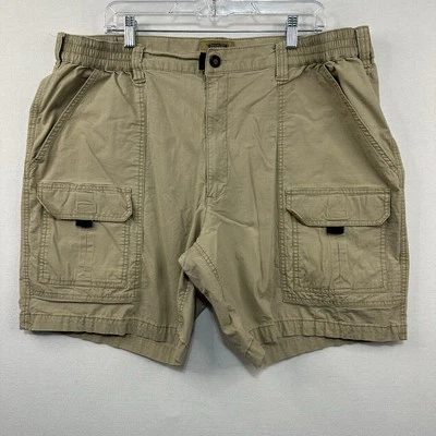 Foundry Men’s Shorts Sz 46 Khaki/Tan  Elastic In The Waist - Image 1 of 4