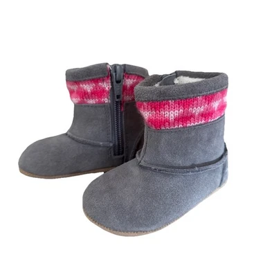 Robeez Zapatos Botines Niñas Gris Rosa 2 Mini Shoez Foto 1 de 4