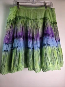 Damen Dressnarn Gr. S hoch tailliert Batik Boho stretchig Rock  - Bild 1 von 8