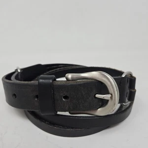 BANANA REPUBLIC Black All Leather Belt Women's Medium 33-36" Boho Double Strand - Picture 1 of 24