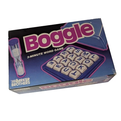Vintage Boggle Word Game Open Worn Box, Sealed Parts Inside 1992 Parker Brothers - Image 1 of 4