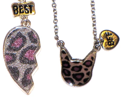 Collares Claires t Plateado Gato Corazón Roto Colgante Mujer Lote De 2  Foto 1 de 4