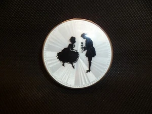 George V Sterling Silver & Enamel Miniature Powder Compact 1926 - Picture 1 of 11