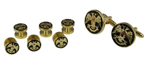 4031910 Scottish Rite Cuff Links & Tuxedo Studs 32nd Degree Wings Down 32 Degree - Picture 1 of 1