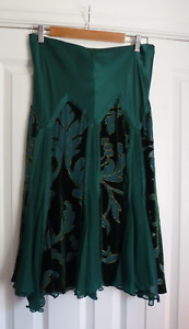 Roberto Cavalli, Green Silk Skirt, Size L, New