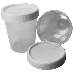 50 x 120ml Kunststoff Urin Sammlung Proben Becher Behälter Flaschen + Schraubdeckel - Bild 1 von 2