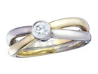 Georg Jensen Solitaire Ring Brilliant 750 Yellow and White Gold