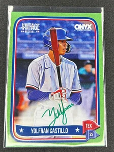YOLFRAN CASTILLO 2024 ONYX VINTAGE EXTENDED BASEBALL ON CARD AUTO GREEN INK /50 - Picture 1 of 2