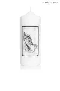 Trauerkerze 200x80 mit Motiv "gefaltete Hände" / Kerzen Wiedemann Trauer Kerze - Picture 1 of 1